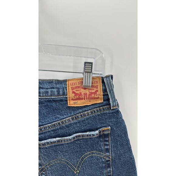 Levi’s 501 Dark wash Denim cutoff buttonfly Shorts size 32 festival summer - Picture 5 of 6